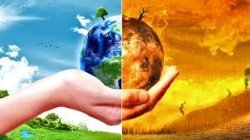 Earth in hand global warming image
